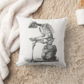 ハロウィーンのスケルトン座り解剖学 クッション (ブランケット)