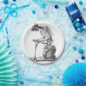 ハロウィーンのスケルトン座り解剖学 ペーパープレート (パーティー)