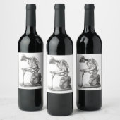 ハロウィーンのスケルトン座り解剖学 ワインラベル (ボトル)