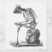 ハロウィーンのスケルトン座り解剖学 ワインラベル (シングルラベル)