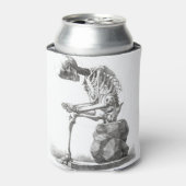 ハロウィーンのスケルトン座り解剖学 缶クーラー (缶正面)