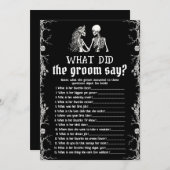 ハロウィーンのスケルトン新郎は何と言ったゲーム 招待状 (正面/裏面)