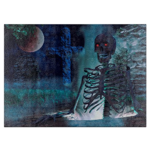ハロウィーンのスケルトン無料ゲーム カッティングボード (正面)