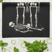 ハロウィーンのスケルトン私はハメロスの衣装を見つけおもしろいた キッチンタオル (折り畳み)