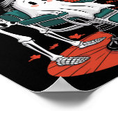 ハロウィーンのスケルトン美容師ヘアスタイリスト ポスター (角)