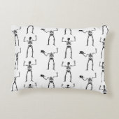 ハロウィーンのスケルトン，トリックまたは治療，ブー アクセントクッション (裏面)