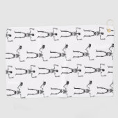 ハロウィーンのスケルトン，トリックまたは治療，ブー ゴルフタオル (横)