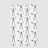 ハロウィーンのスケルトン，トリックまたは治療，ブー ゴルフタオル (正面)