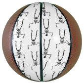 ハロウィーンのスケルトン，トリックまたは治療，ブー バスケットボール (縦)