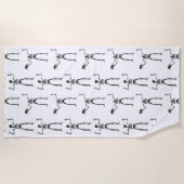 ハロウィーンのスケルトン，トリックまたは治療，ブー ビーチタオル (正面)