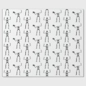 ハロウィーンのスケルトン，トリックまたは治療，ブー ラッピングペーパー (フラット)