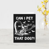ハロウィーンのスケルトン Can I Pet That Dog カード (黄色い花)
