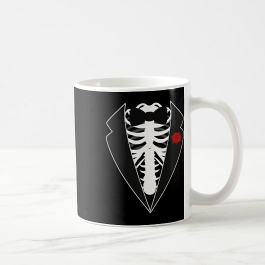 ハロウィーンのスケルトンTuxedoの衣装 コーヒーマグカップ (右)