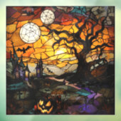 ハロウィーンのステンドグラスのアートウィンドウクリング ウィンドウサイン (シート3)