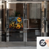 ハロウィーンのステンドグラスのアートウィンドウクリング ウィンドウサイン (オフィスドア)