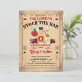 ハロウィーンのストックバーカップルのシャワーの招待 招待状 (スタンド正面)