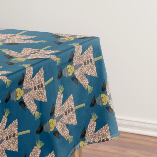 ハロウィーンのストローとラヴェンスパターン(の模様が)ある テーブルクロス (インサイチュ)