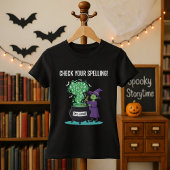 ハロウィーンのスペルチェッカーの魔女 面白い先生 Tシャツ