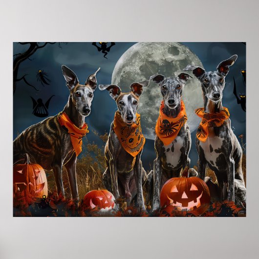 ハロウィーンのスリリングなグレイハウンド ポスター (正面)