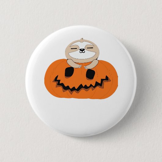 ハロウィーンのスロースTシャツ – The Ul 缶バッジ (正面)