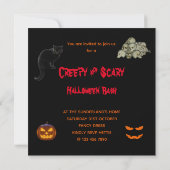 ハロウィーンのゾッとする怖いパーティーバッシュにご注意 招待状 (裏面)
