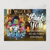 ハロウィーンのゾンビをテーマにした子供たちTHANK YOUポストカード ポストカード (正面)