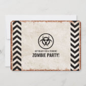 ハロウィーンのゾンビパーティーと生物学的災害［有害物質］アイコン 招待状 (裏面)