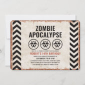 ハロウィーンのゾンビパーティーと生物学的災害［有害物質］アイコン 招待状 (正面)