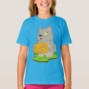 ハロウィーンのゾンビ猫 Tシャツ
