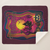 ハロウィーンのデコレーショントリートカートモンスター シェルパブランケット (正面(横))