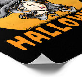 ハロウィーンのデザインが大好きな女の子 ポスター (角)