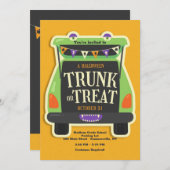 ハロウィーンのトランクまたは治療 招待状 (正面/裏面)