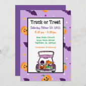 ハロウィーンのトランクまたは治療 招待状 (正面/裏面)