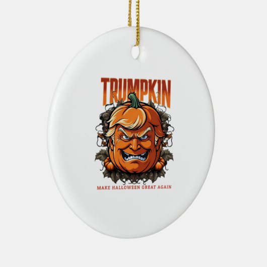 ハロウィーンのトランプキンがハロウィーンを再素晴らしびトレンに セラミックオーナメント (右)