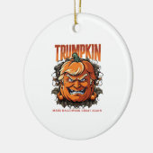 ハロウィーンのトランプキンがハロウィーンを再素晴らしびトレンに セラミックオーナメント (左)