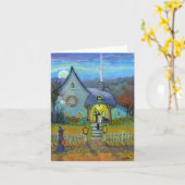 ハロウィーンのトリックまたは取り扱いノートカード カード (黄色い花)