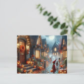 ハロウィーンのトリックまたは子供を扱う シーズンポストカード (スタンド正面)