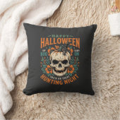 ハロウィーンのドクロカボチャ狩りの夜のデザイン_1 クッション (ブランケット)
