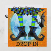 ハロウィーンのドロップ 招待状 (正面/裏面)