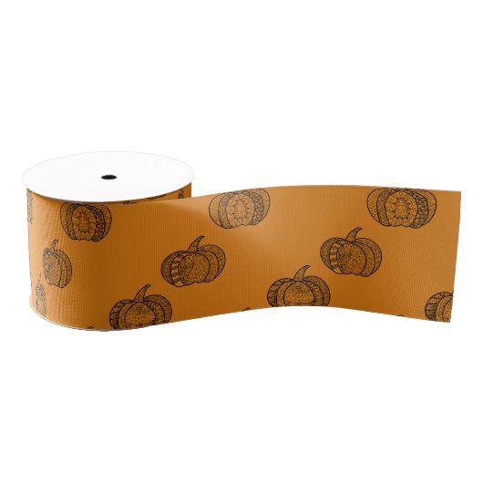 ハロウィーンのドードルボホマンダラパンプキンズ秋 グログランリボン (リール)