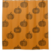 ハロウィーンのドードルボホマンダラパンプキンズ秋 シャワーカーテン (正面)