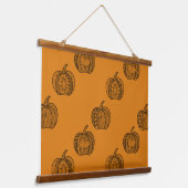 ハロウィーンのドードルボホマンダラパンプキンズ秋 吊り下げ型タペストリー (傾斜あり)