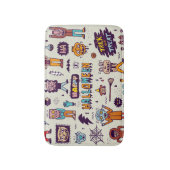 ハロウィーンのドードル、風変わりな漫画のシームレスなセット。 バスマット (正面縦)