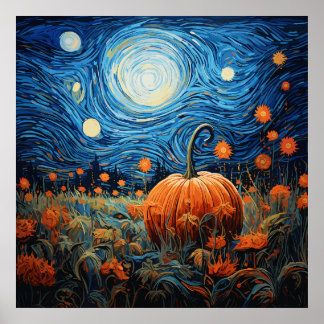 ハロウィーンのナイトアート ポスター