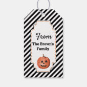 ハロウィーンのナイトグロースティックのための小さな光 ギフトタグ (裏面)