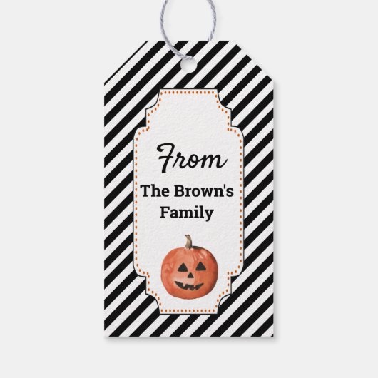 ハロウィーンのナイトグロースティックのための小さな光 ギフトタグ (裏面)