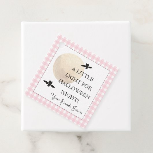 ハロウィーンのナイトピンクの女の子のための小さな光 フェイバータグ (インサイチュ)