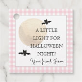 ハロウィーンのナイトピンクの女の子のための小さな光 フェイバータグ (正面)