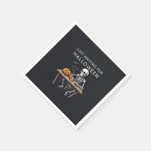 「ハロウィーンのナプキンを待っているだけ | おもしろい スタンダードカクテルナプキン (角)