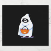 ハロウィーンのナマケモノは幽霊のトリックまたはtr スパークリングワインラベル (シングルラベル)